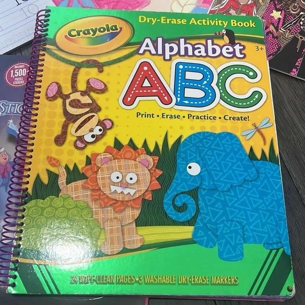 Bundle of children activities and crafts, sticker puzzles, and sticker faces